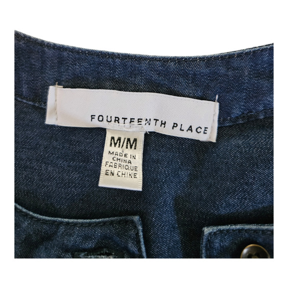 Fourteenth Place Medium Blue Denim Long Sleeve Shirt - Picture 2 of 7